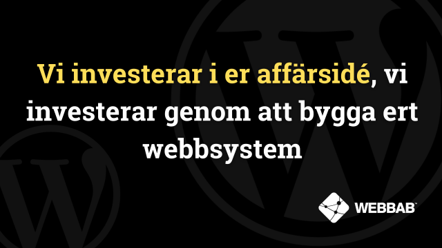Webbyrån WEBBAB bygger webbsystem