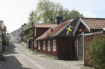 &Ouml;vre Bergsgatan en solig S&ouml;der S&ouml;ndag i Maj
