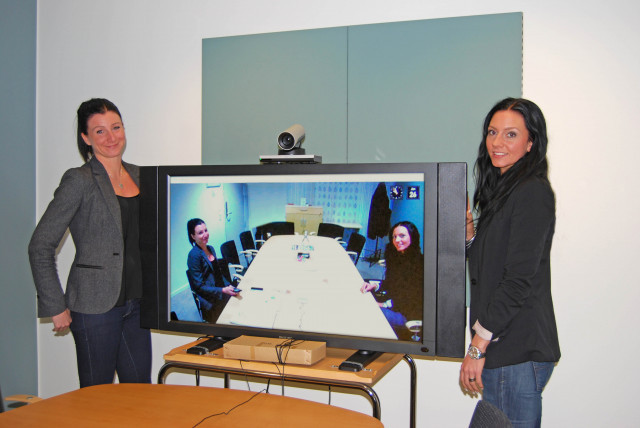 Jeanette Gottschalk och Caroline Silverlie på Rock IT Sales & Marketing lanserar videomöten i Teknikparken.