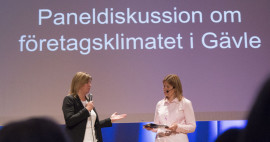 Lotta Petterson, Svenskt Näringsliv och Cecilia Adolfsson, Gävle kommun. Foto Per-Erik Jäderberg